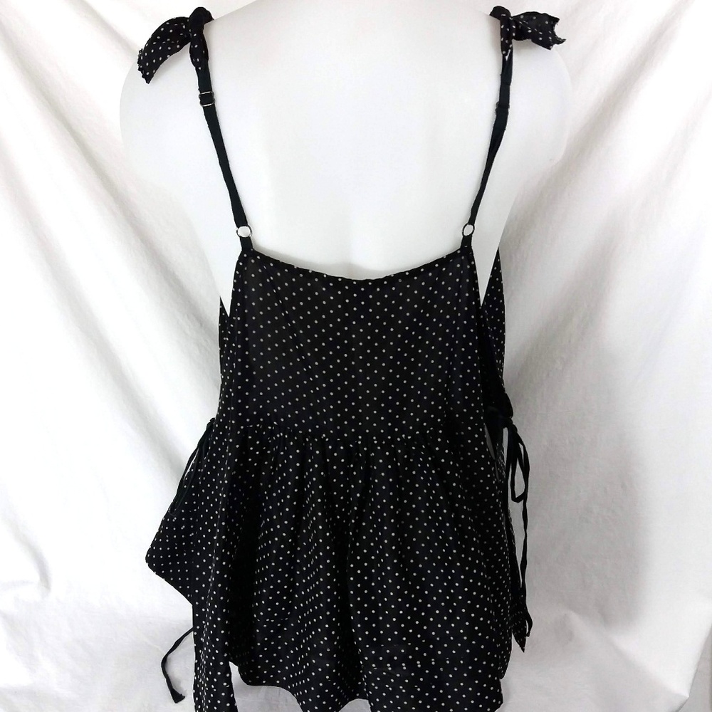 Rebecca Taylor Polka Dot Silk Top 4 Open Sides - Picture 7 of 7